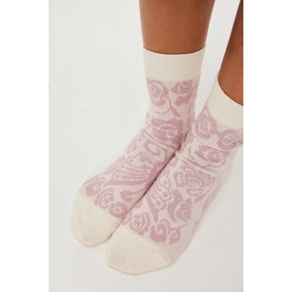 NEW Free People Blush Frost Socks in Butterfly Pink